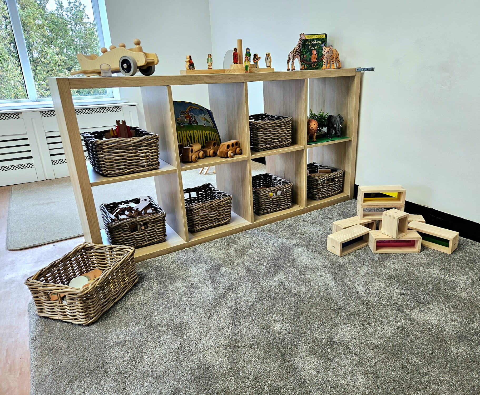 Teacher holding child